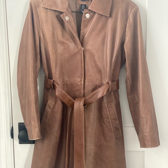 Brown leather jacket - Picture 4 of 5